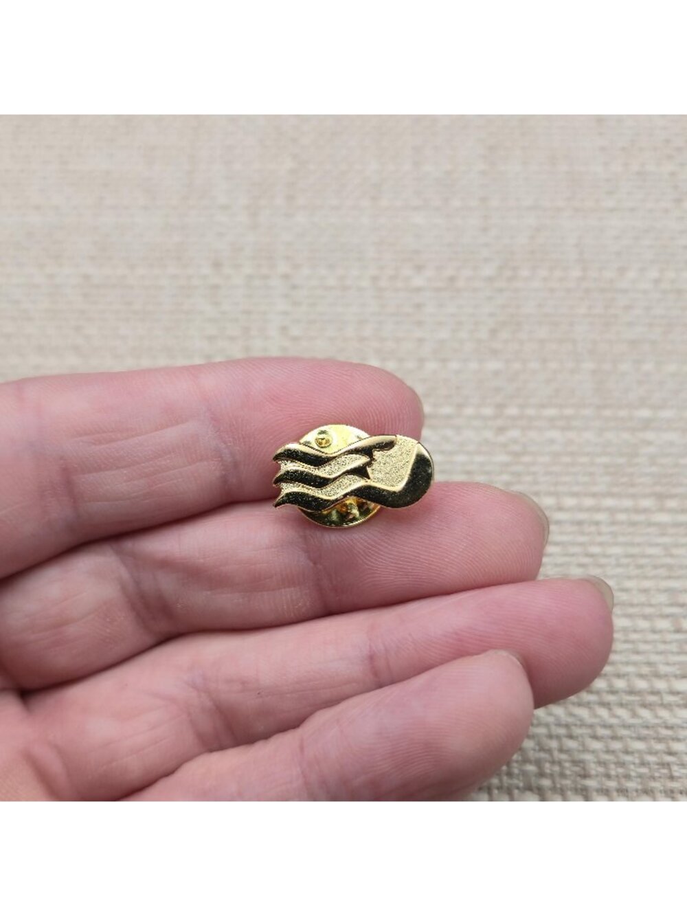 Vintage Princess Cruises Captain's Circle Gold Tone Sea Waves Logo Lapel Pin A84